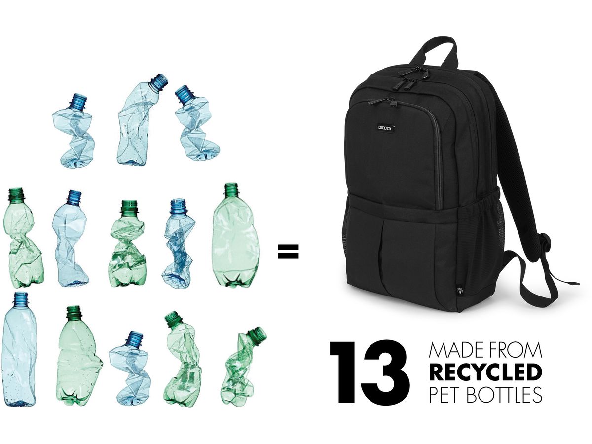 DICOTA Eco Backpack SCALE D31696-RPET 15-17.3 inch Black (7640158668740)