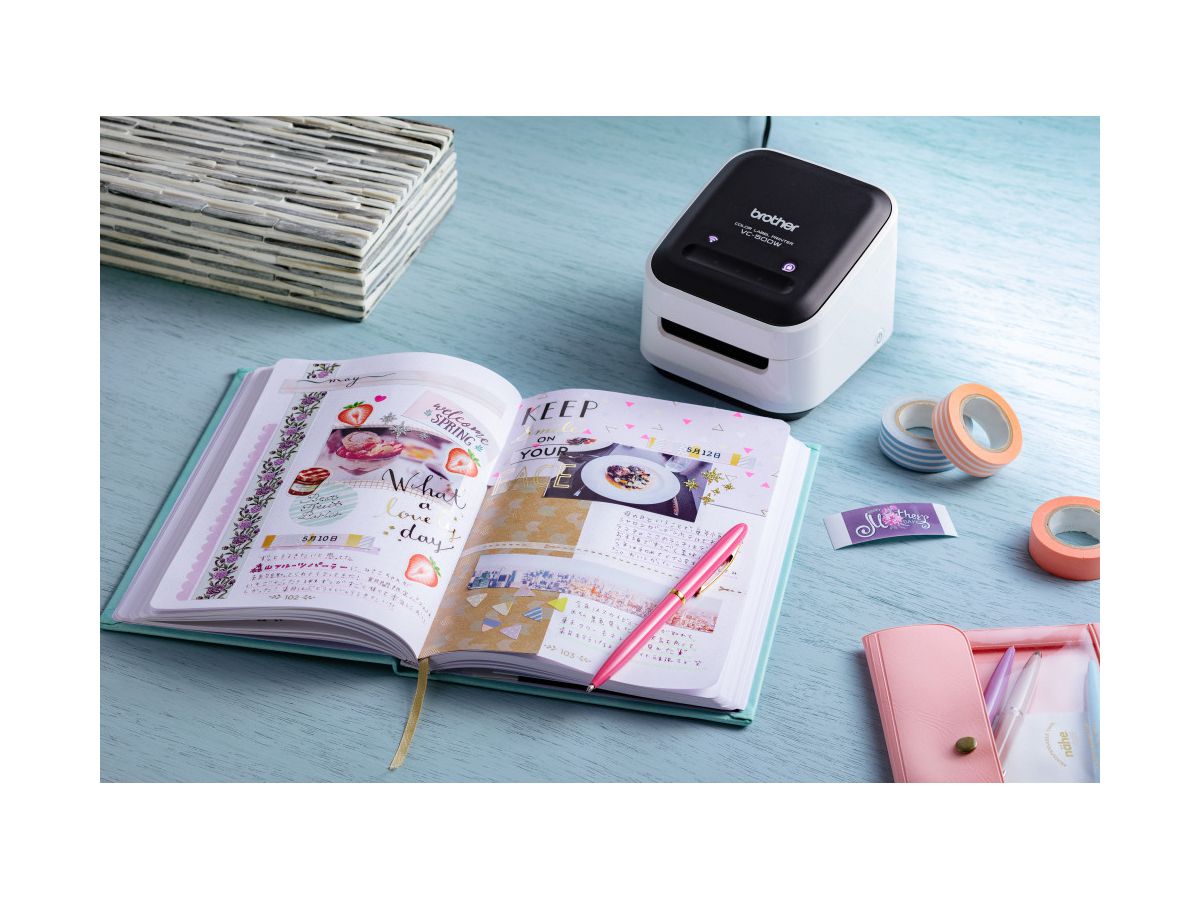 BROTHER Full Colour Label Printer VC-500W ZINK Zero Ink 50x420mm (4977766779265)