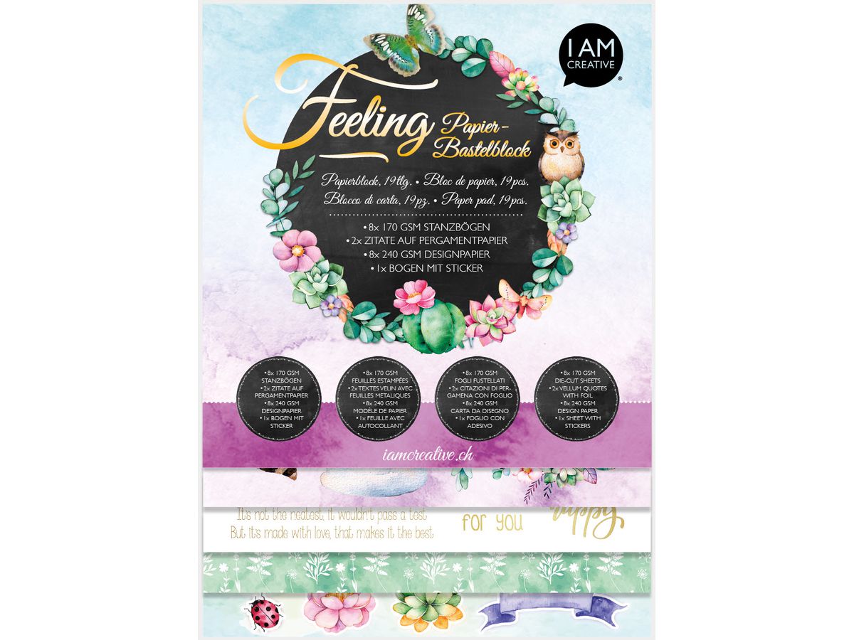 I AM CREATIVE Bloc de papier artisanal 4087.598 Feeling (7611983201518)