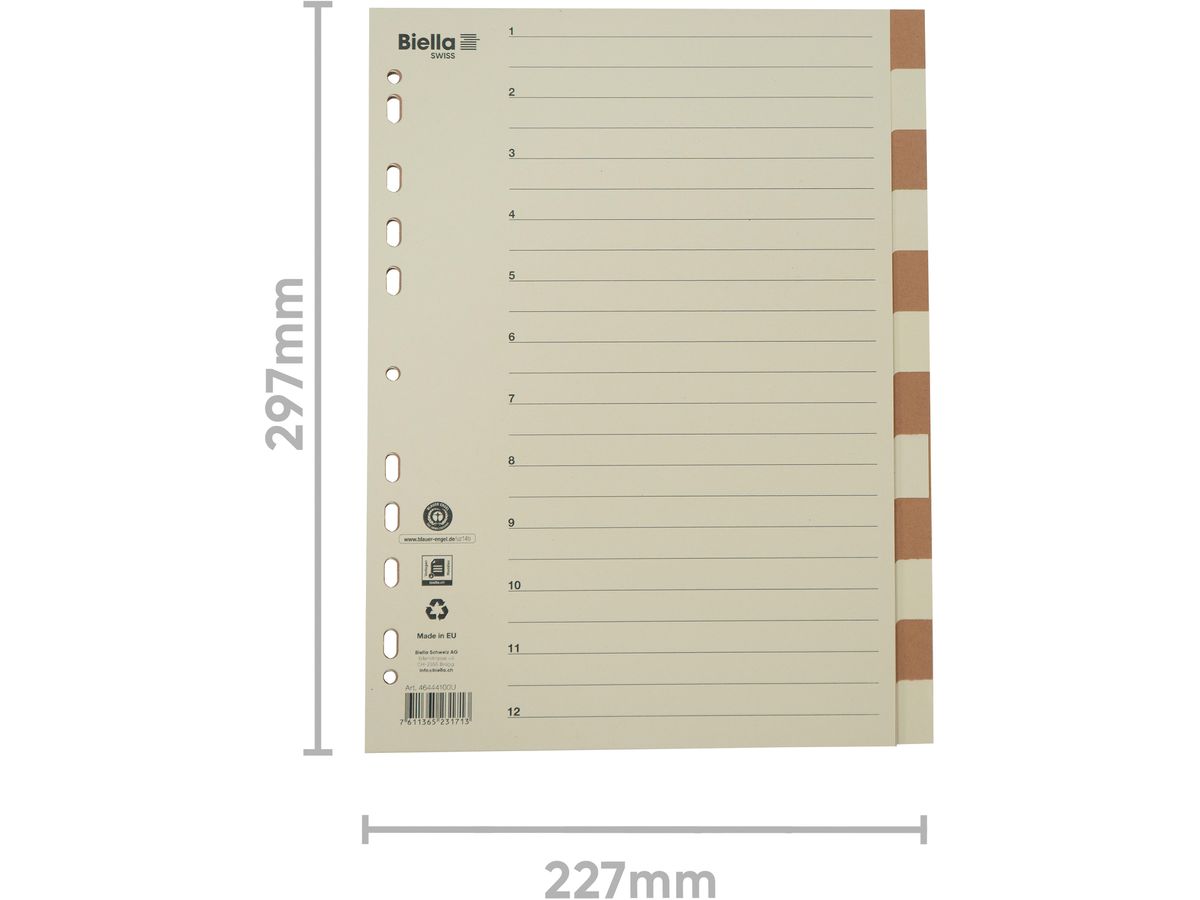 BIELLA Registro cartone A4 46444100U marrone/beige 12 pzi. (7611365231713)