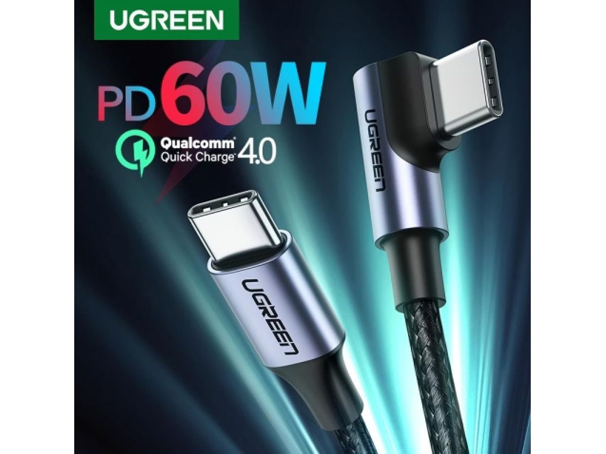 UGREEN Fast Charging Cable 3A Max 2m 50125 USB-C -USB-C,PD,90 Degree (6957303851256)
