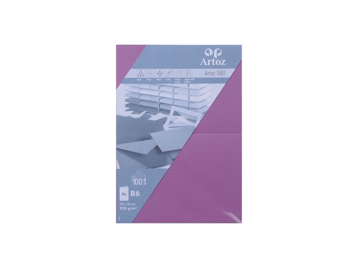 ARTOZ Karten 1001 B6 107362264 220g, holunder 5 Blatt (7612450981803)