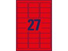 AVERY ZWECKFORM Étiquettes 63,5x29,6mm L6003-25 rouge,non-perm. 675pcs./25fl. (4004182608449)