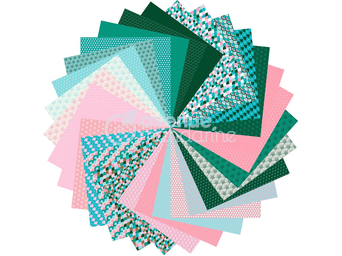 MANDARINE Origamipapier 20x20cm OR511C Schuppen 70g 60 Blatt (3609510575113)