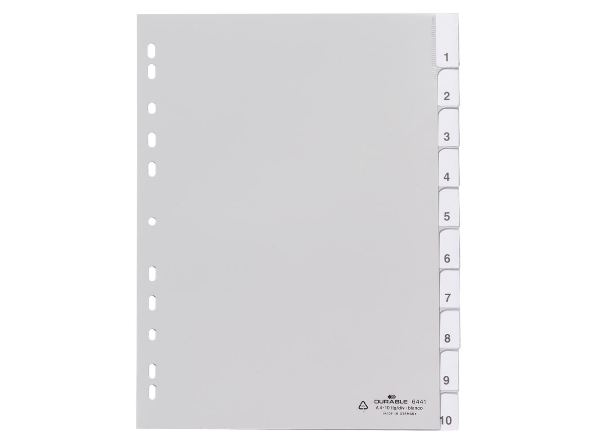 DURABLE Registro PP A4 644110 grigio 10 pzi. (4005546640730)