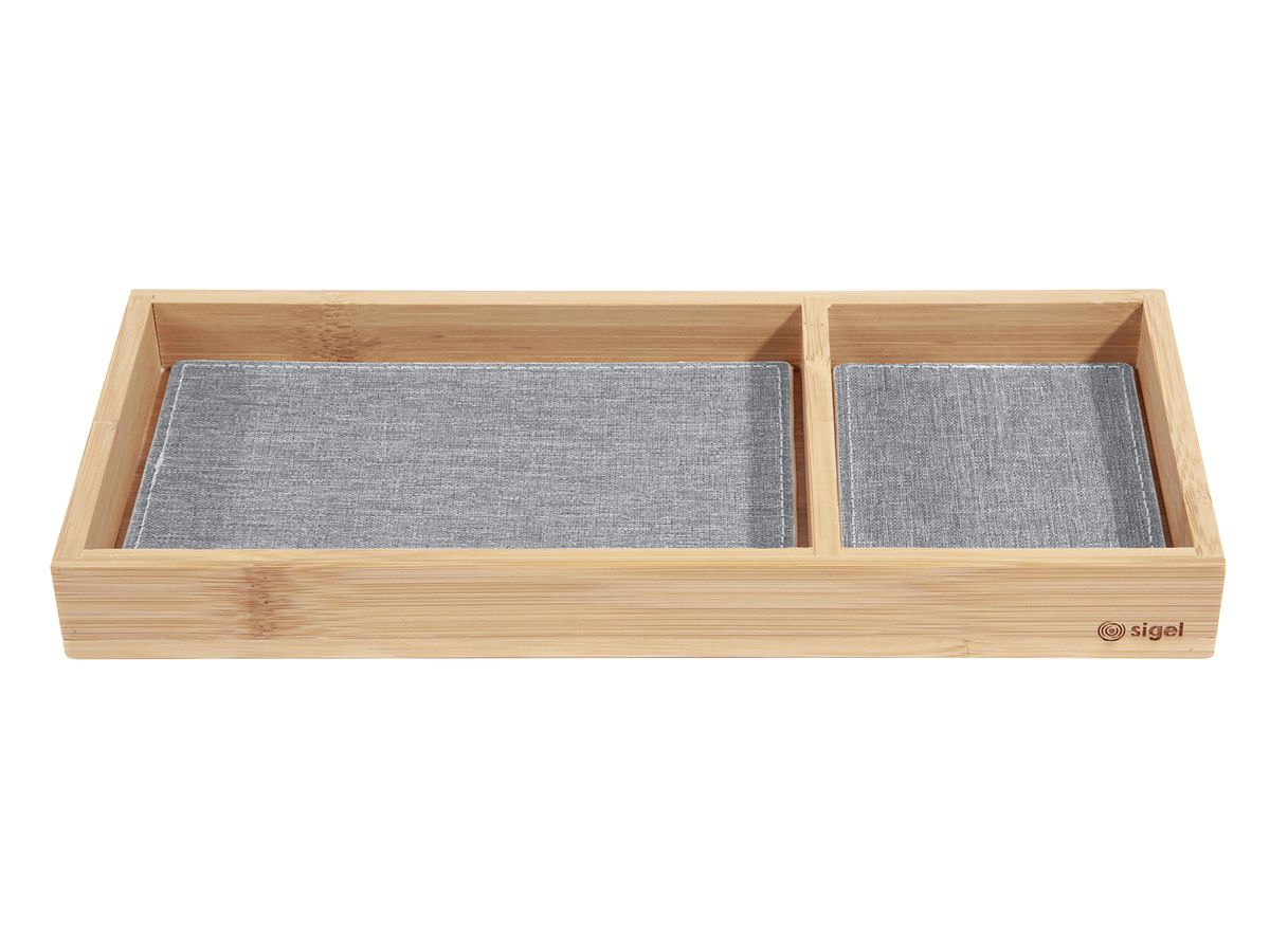 SIGEL Vassoio accessori Eyestyle SA205 bambù/grigio chiaro 11x25cm (4004360785498)