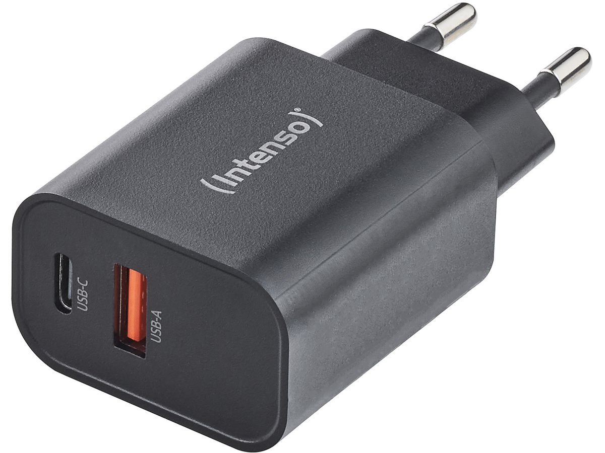 INTENSO Power Adapter W30AC Charger 7803010 30W, USB-A & USB-C black (4034303035915)