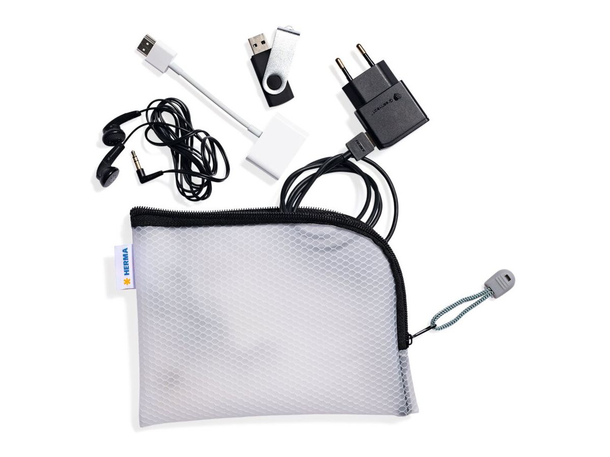 HERMA Tasca documenti con zip A6 20023 nero, 19x14cm (4008705200233)