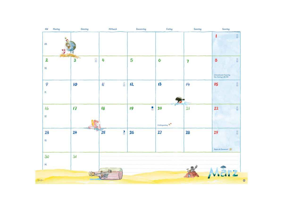 HEYE Monatsplaner Helme Heine 2026 20496+26 DE 44x34cm (9783756410040)