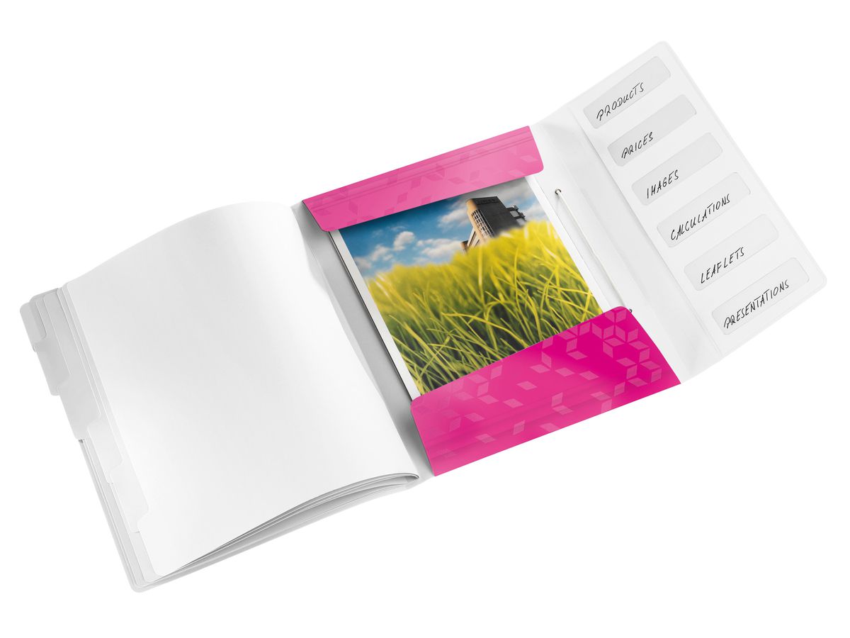 LEITZ Dossier archivio WOW PP A4 46330023 pink 6 scomp. (4002432106202)