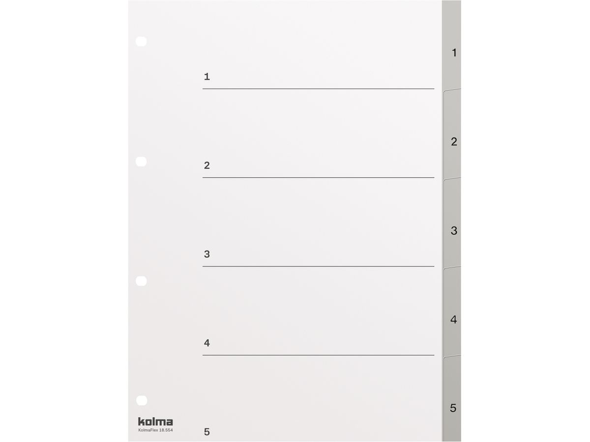 KOLMA Registro KolmaFlex A4 18.554.03 grigio 1-5 (7611967180105)