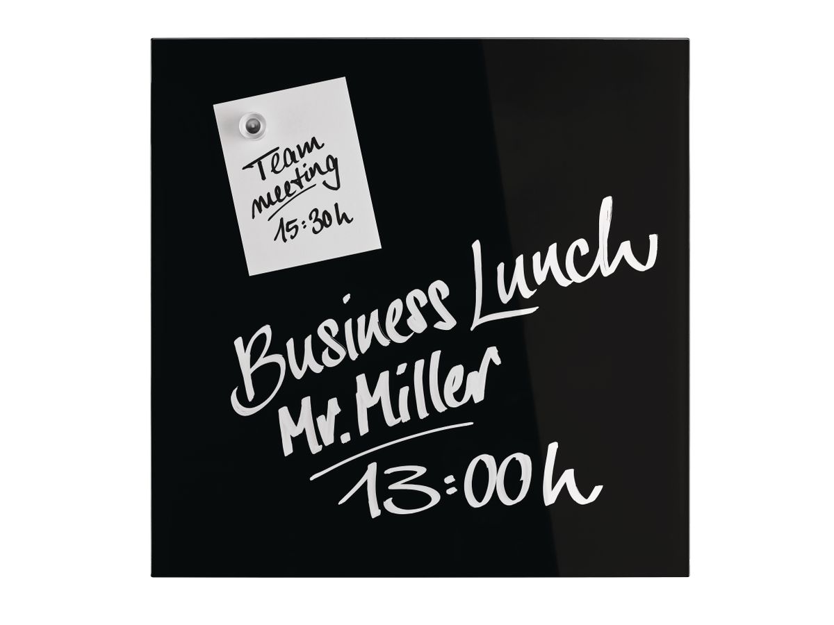 MAGNETOPLAN Design-Glasboard 400x400mm 13401012 schwarz, magnetisch (4013695057064)