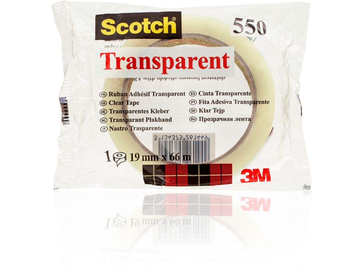 SCOTCH Tape 550 19mmx66m 5501966K transparent, antidéchirure (3134375261449)