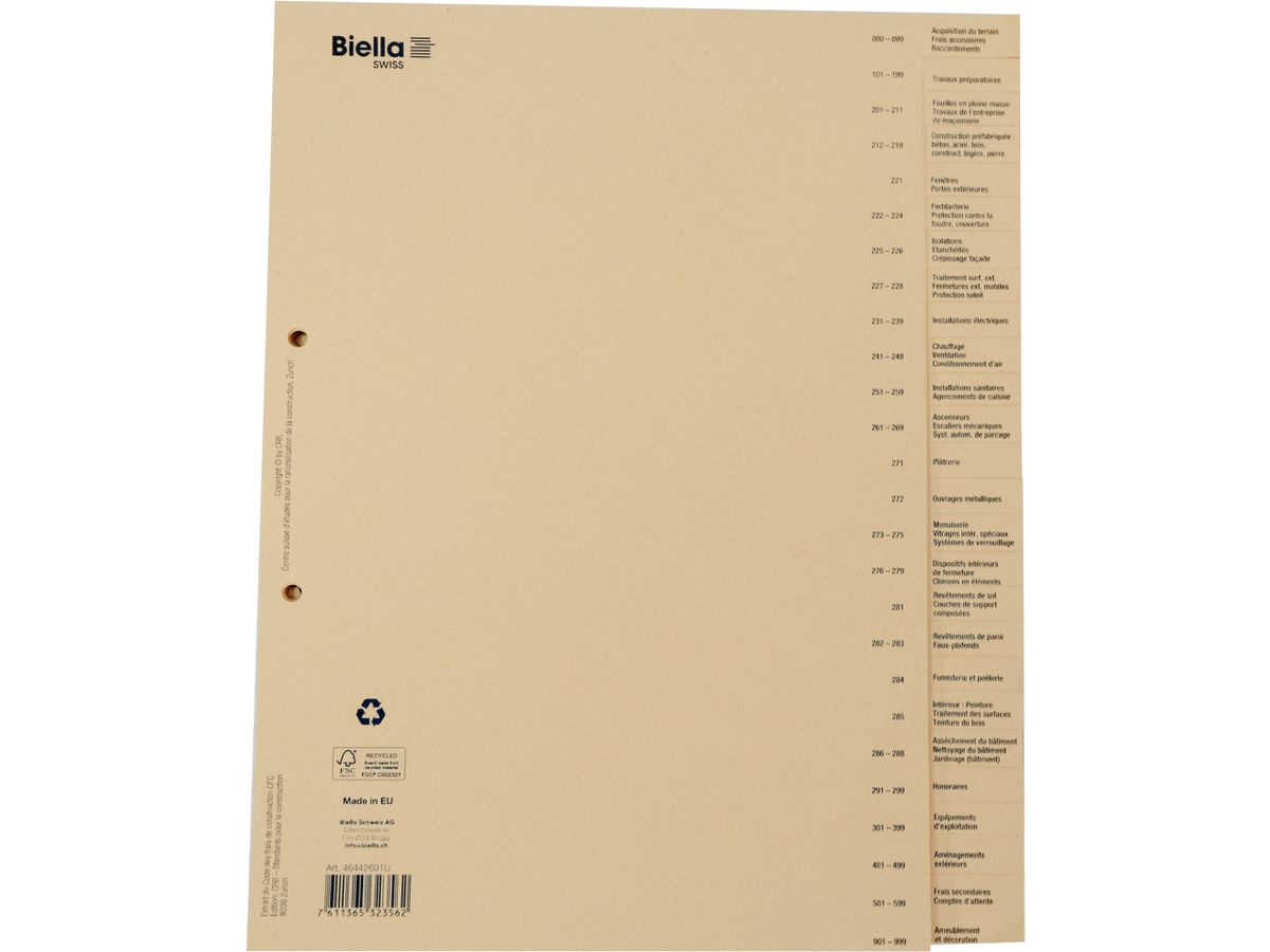 BIELLA Separ. fatturazioni edizila A4 46442691U marrone FR 26 pzi. (7611365323562)