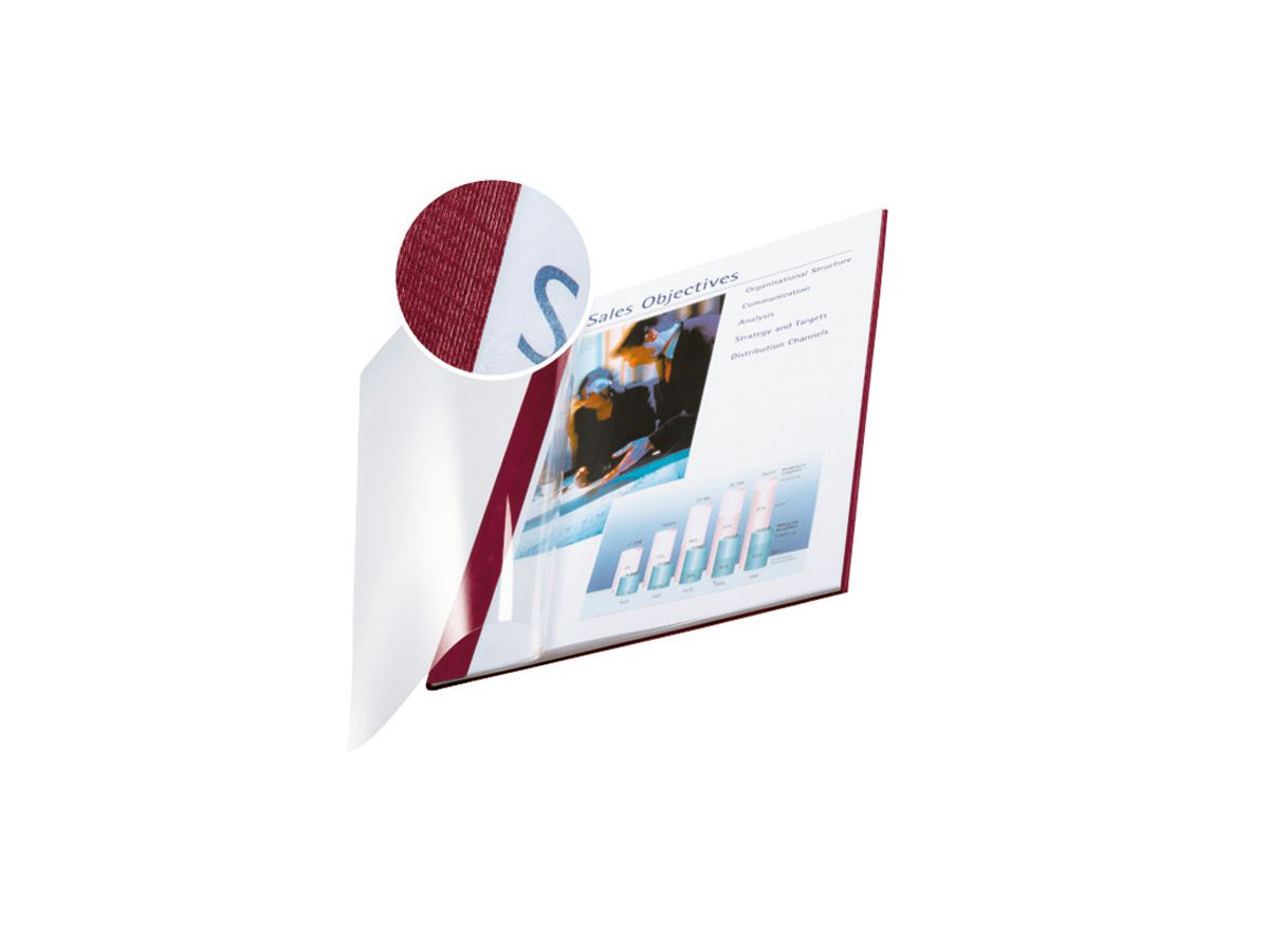 LEITZ Cartellina rigelat. 7mm A4 73990028 bordeaux 10 pezzi (4002432373703)