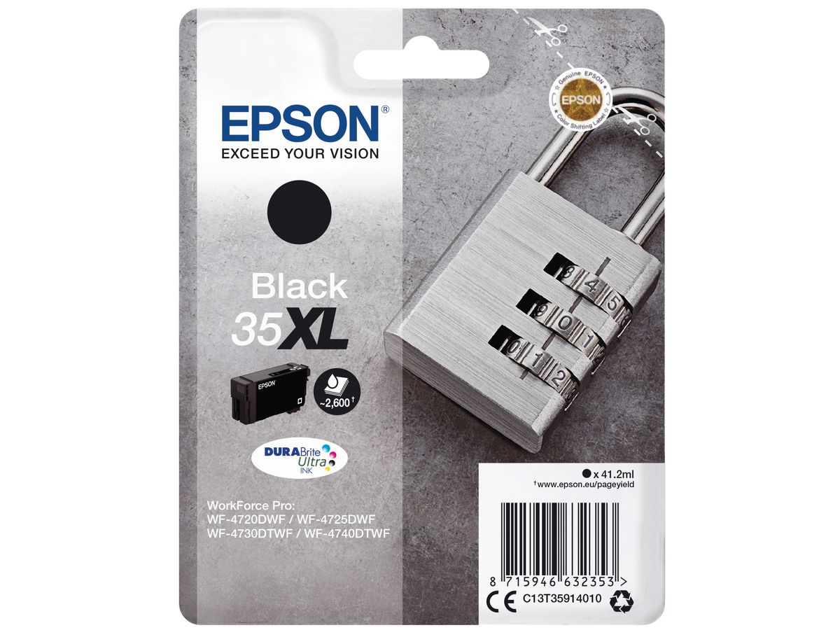 EPSON Cart. d'encre XL noir T359140 WF-4720/4725DWF 2600 pages (8715946632353)