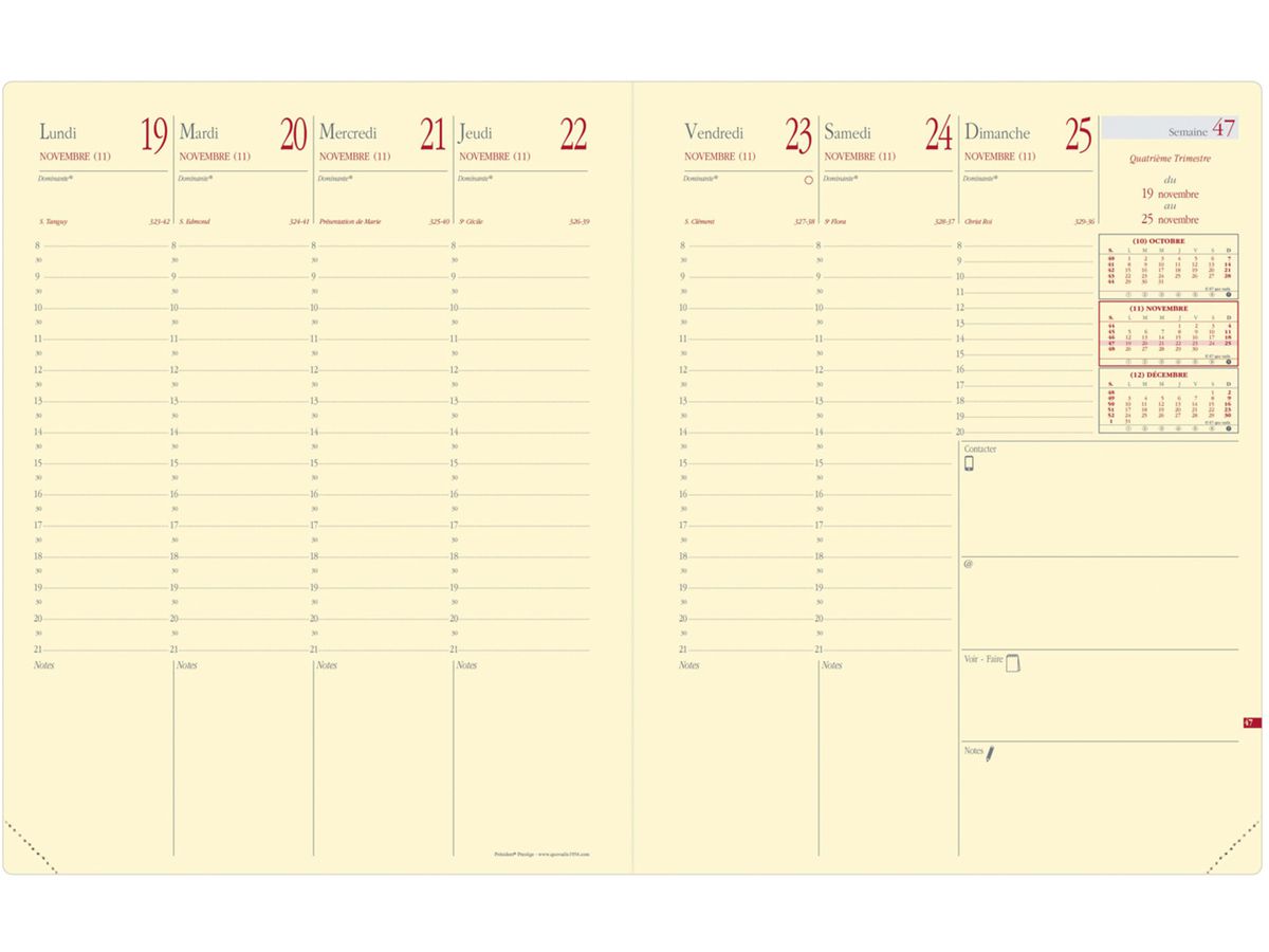 QUO-VADIS Agenda Soho Pres.Prest. 2026 287391Q 1S/2P bleu acier FR 10x15cm (3371010488872)