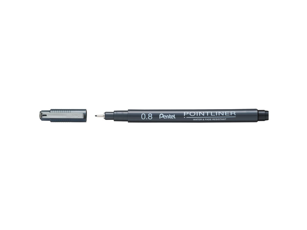 PENTEL Fineliner Pigment 0.8mm S20P-8A POINTLINER schwarz (0884851041937)