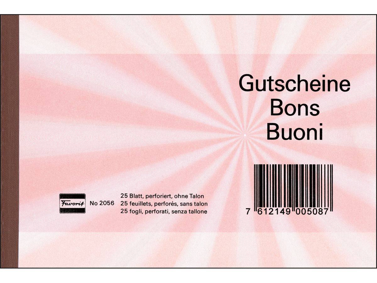 FAVORIT Buono A6 2056 ROT rosso 25 fogli (7612149005087)