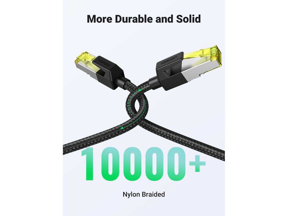 UGREEN Cable Cat 7 Ethernet 80423 Braided, 2m (BB) (6957303884230)