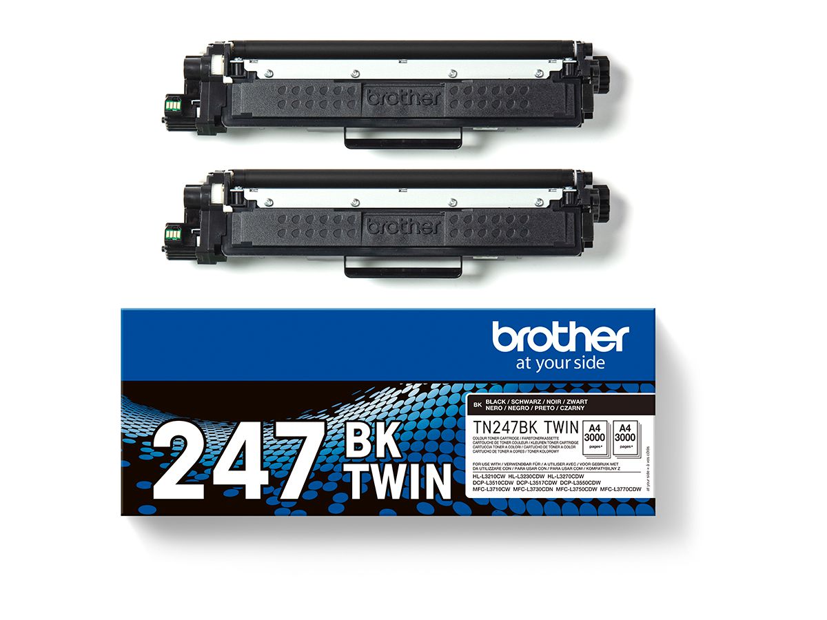 BROTHER Toner HY Twin Pack schwarz TN-247BKTWIN HL-L3210CW 2x3000 Seiten (4977766812726)