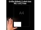 AVERY ZWECKFORM Etiketten Laser 99,1x67.7mm L4715REV2 weiss, non-perm. 20 Blatt (4004182067505)