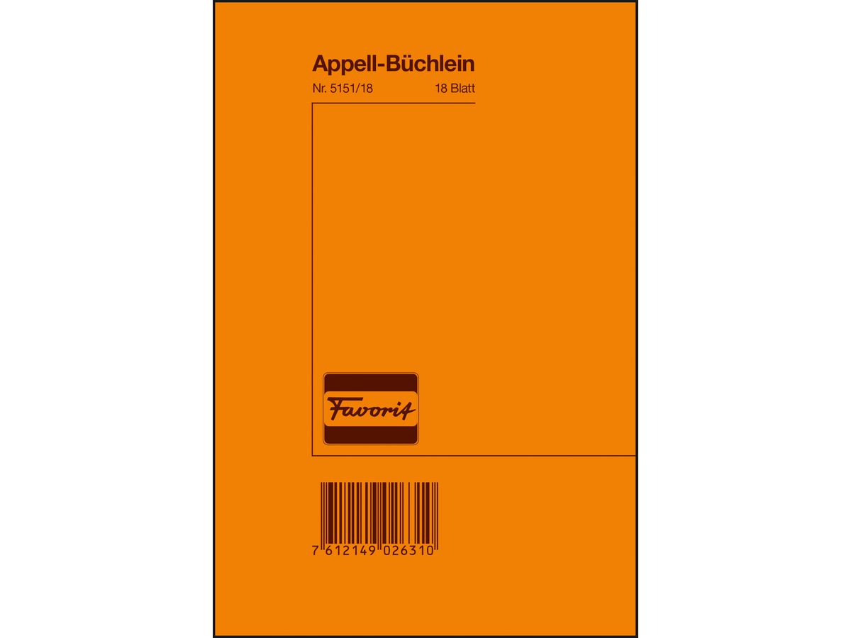 FAVORIT Appellbuch 12x18cm 5151/18 D 18 Blatt (7612149026310)