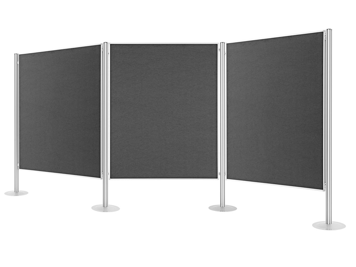 MAGNETOPLAN Murale de présent. 3-élements 1101003 feutre gris 3905x1800mm (4013695001265)