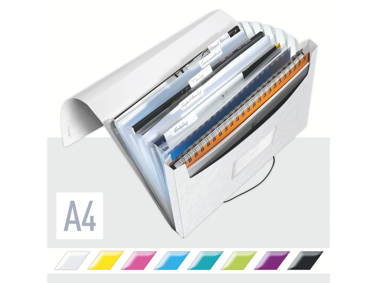 LEITZ Projektmappe WOW A4 4589-00-01 weiss 5 Fächer (4002432121021)