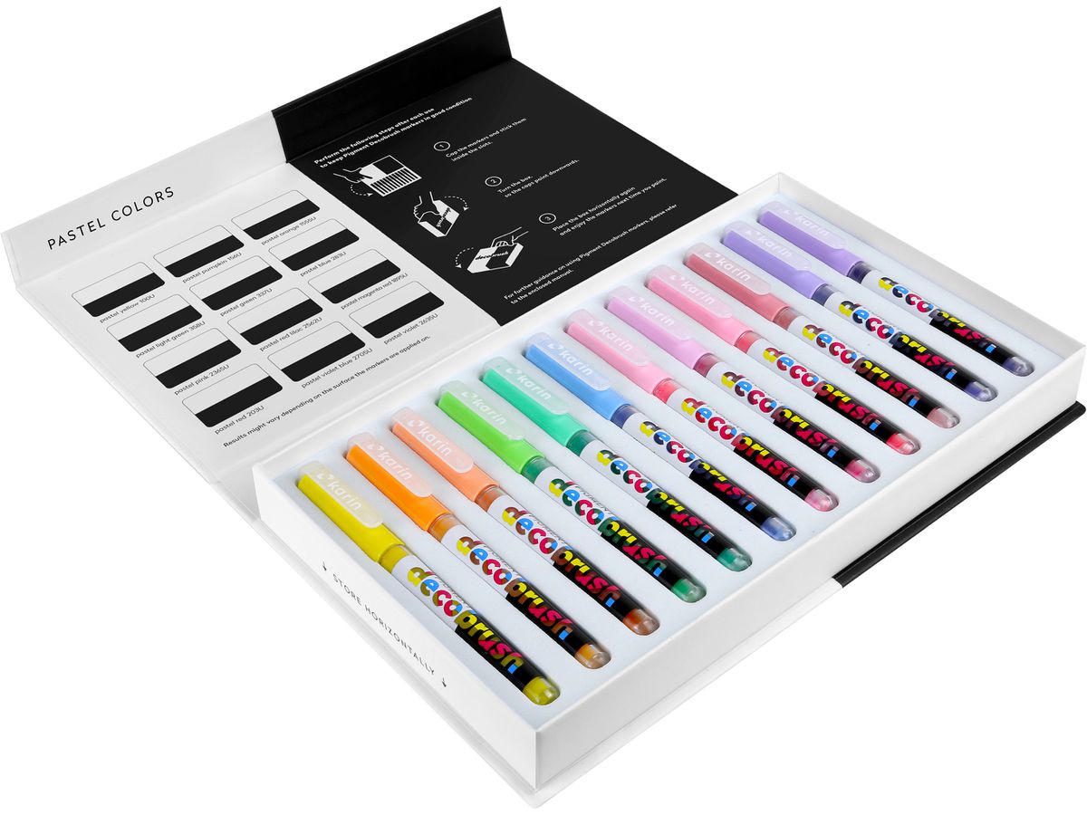 KARIN Pigment Deco Brush 29C7 Pastel Colors Set 12 Farben (5904446026844)