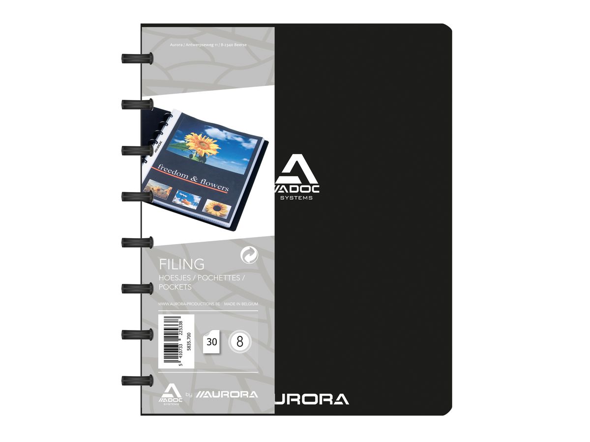 ADOC Cartella ad anelli Standard A5 5835.700 nero 30 sacchi (5410733225338)