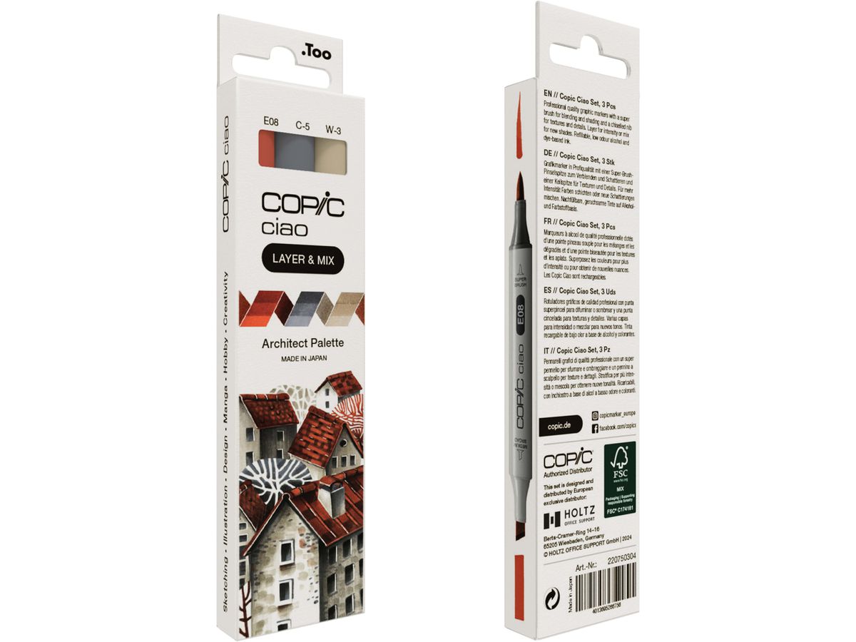 COPIC Marker Ciao 220750304 Architect Palette 3 pezzi (4013695266756)