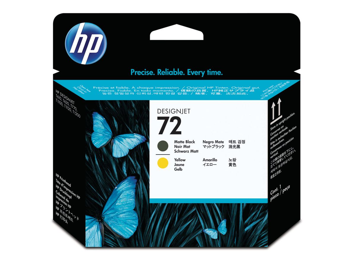 HP Tête d'impr. 72 noir mat/jaune C9384A DesignJet T1100 (0808736779623)