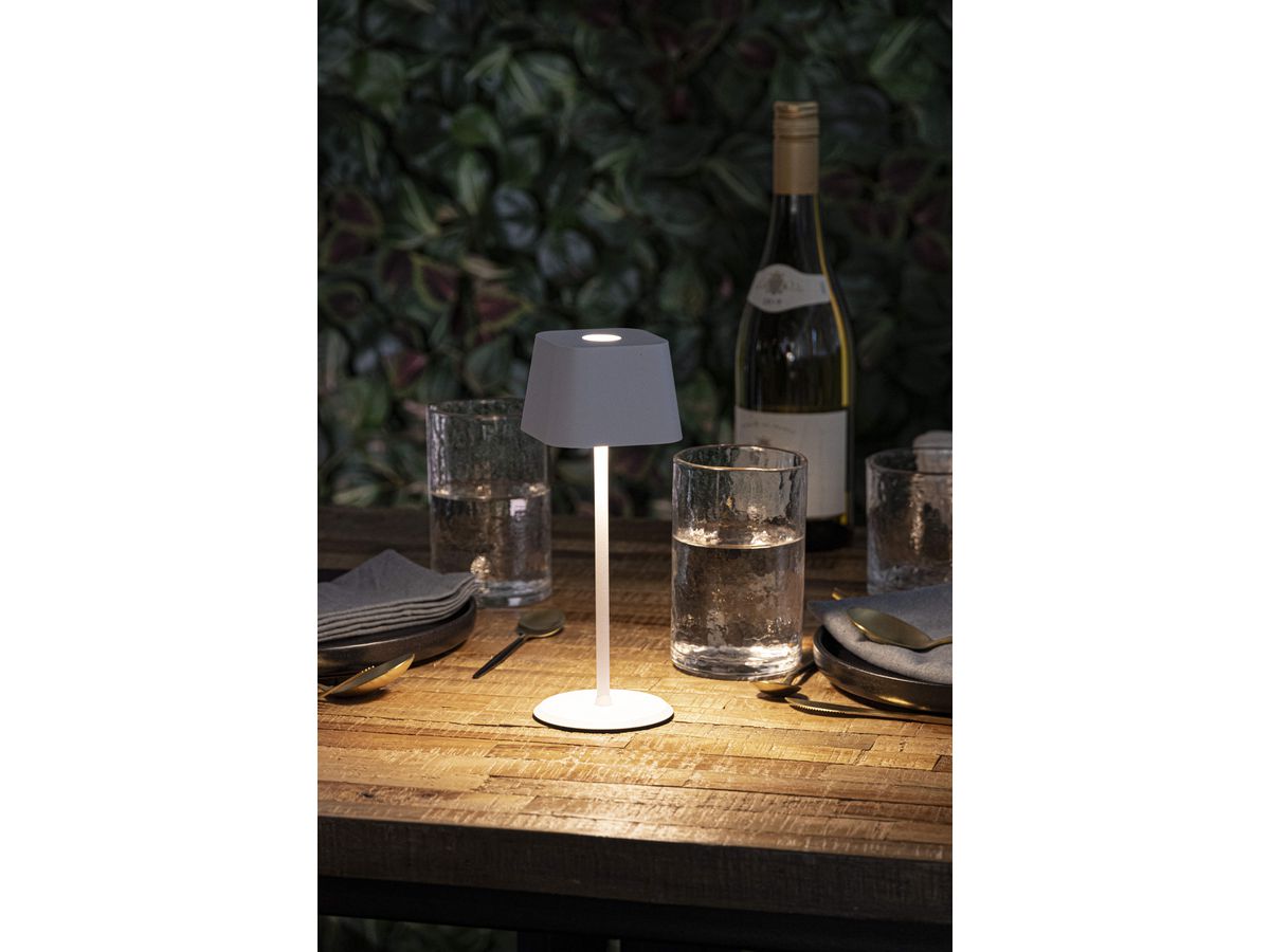 SECURIT Lampe de table MALTE LP-MT-WT blanc, batterie, dimmable (8720663161260)
