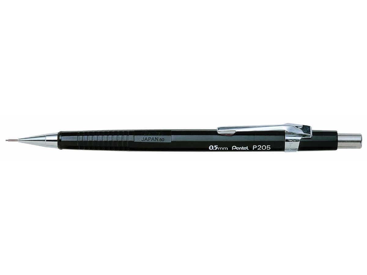 PENTEL Matita à pressione 0.5mm P205A nero con gomma per cancellare (3474372205009)