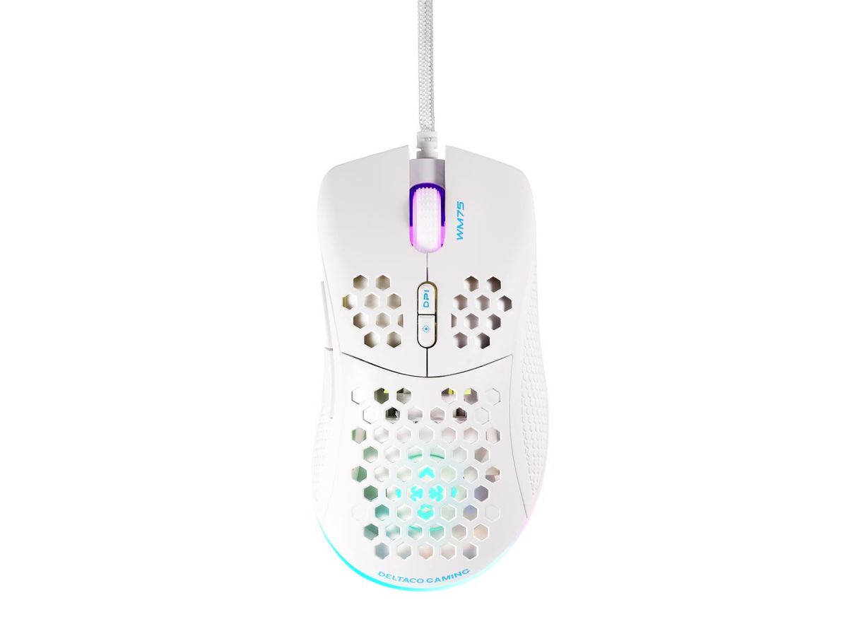 DELTACO Lightweight Gaming Mouse,RGB GAM-108-W White, WM75 (7333048057921)