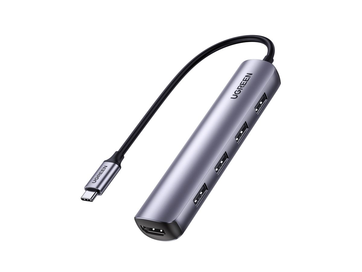 UGREEN USB-C Hub 5in1, Silver 20197 HDMI,4xUSB-A (BB) (6957303821976)