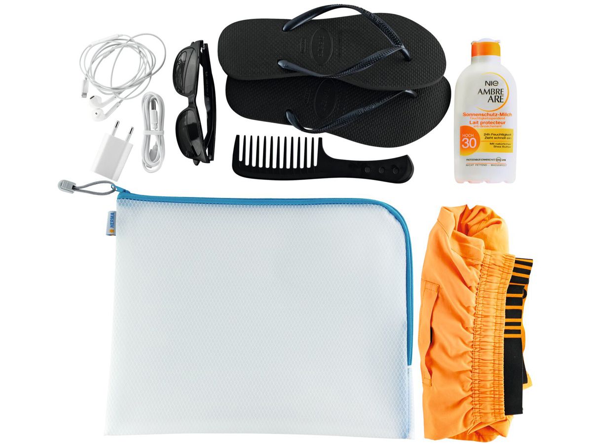 HERMA Étui à documents avec zip A4 20015 bleu, 36x28cm (4008705200158)