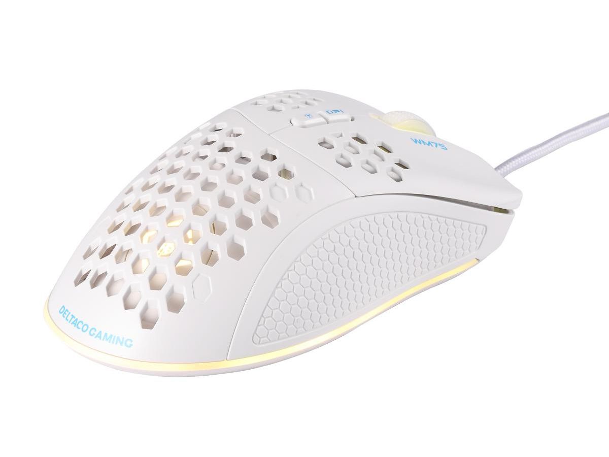 DELTACO Lightweight Gaming Mouse,RGB GAM-108-W White, WM75 (7333048057921)