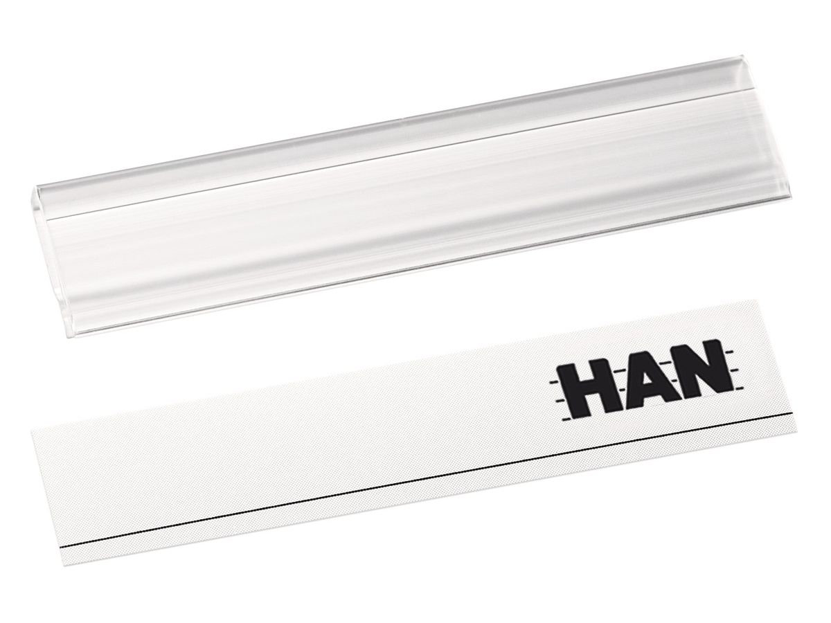 HAN Clip per etichette 60x13mm 2.30 trasparente univers. 10 pezzi (4012473102217)