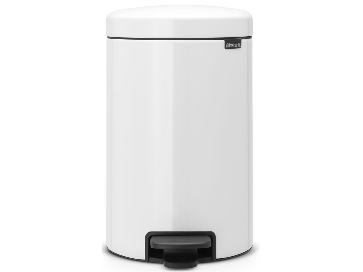 BRABANTIA Poubelle à pédale 111969 NewIcon, 12 litres, blanc (8710755111969)
