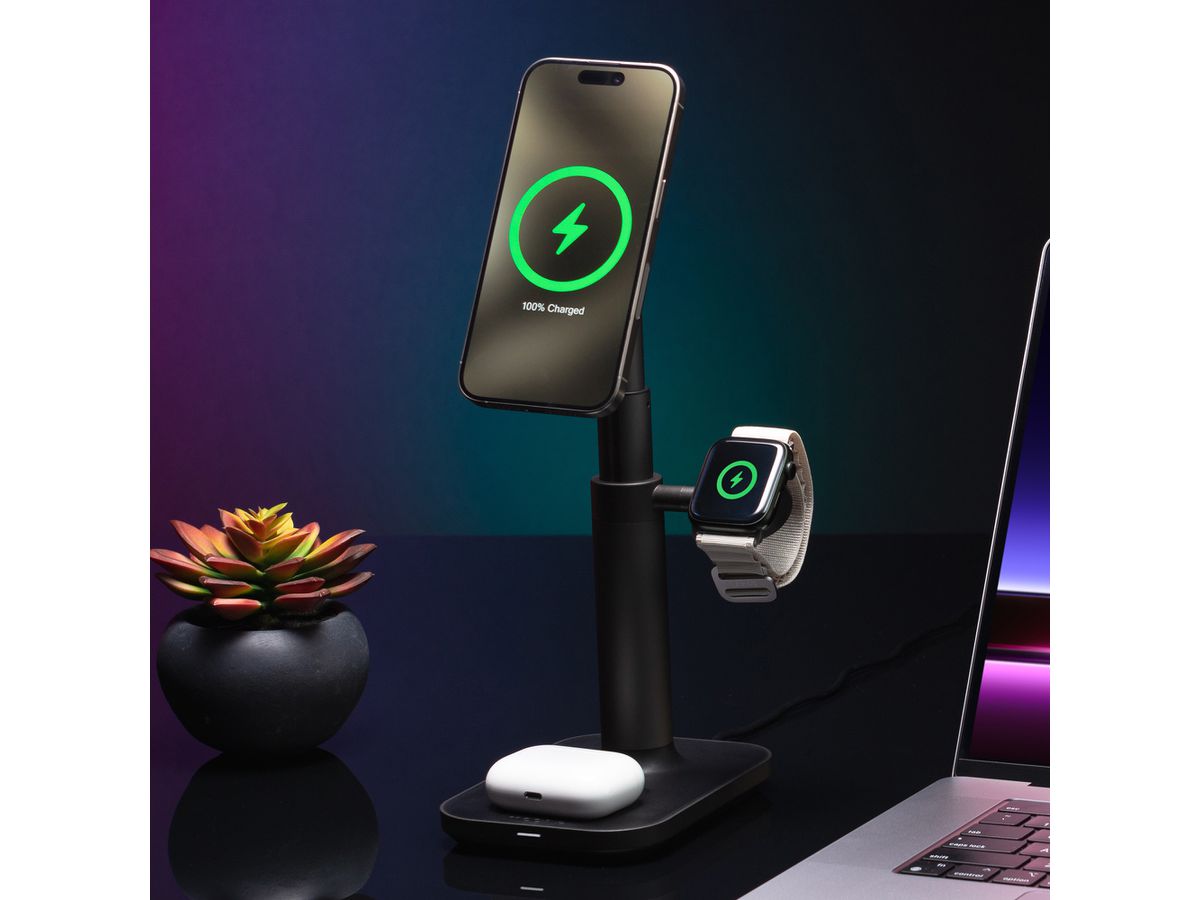 MOPHIE MagSafe 3in1 Charging Stand 401311461 Grey (0840056181632)