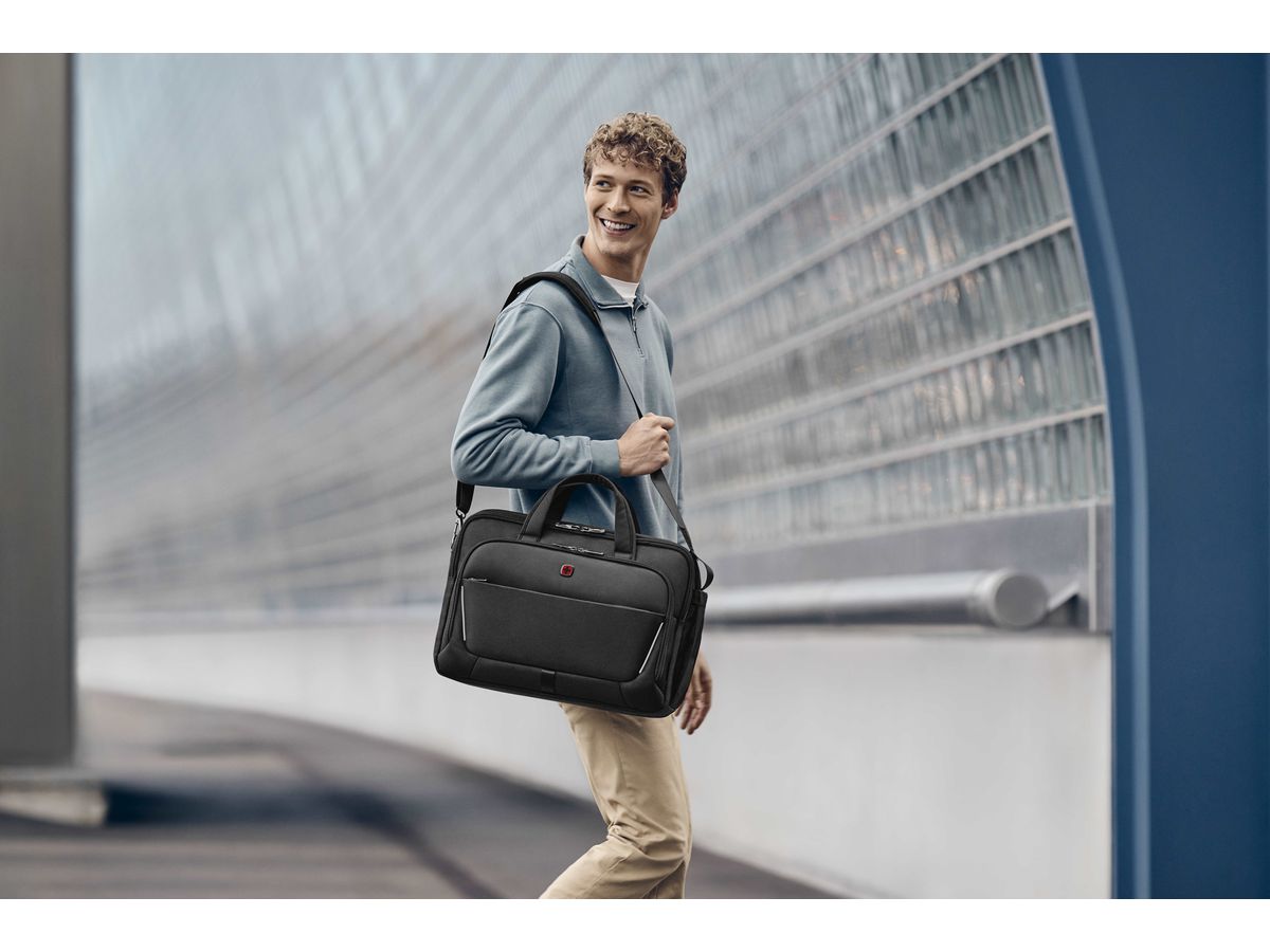 WENGER Laptop Briefcase 16 - 17inch 653498 Meteor Brief Black (7611160287892)