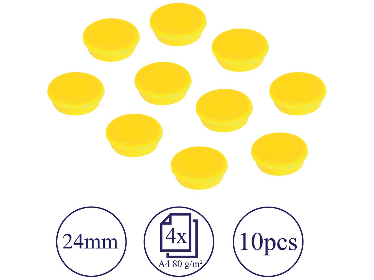 FRANKEN Aimants 24mm HM20 04 jaune 10 pcs. (4016946051866)