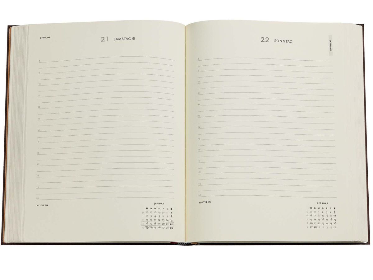 PAPERBLANKS Agenda Azurblau 2026 DD0635-1 1T/1S TAG Ultra HC DE 18x23cm (9780349706351)