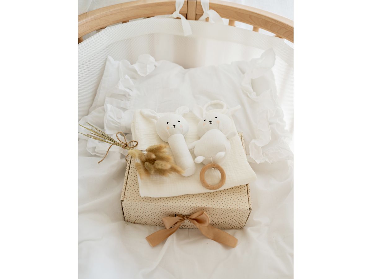 JABADABADO Cadeau lapin en couverture S1021 blanc, 3 parties (7332599010218)