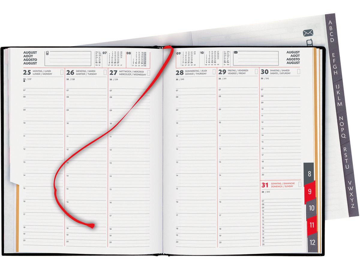 BIELLA Agenda Orario 2026 809301020026U 1S/2P nero ML 17.8x23.5cm (7611365524310)