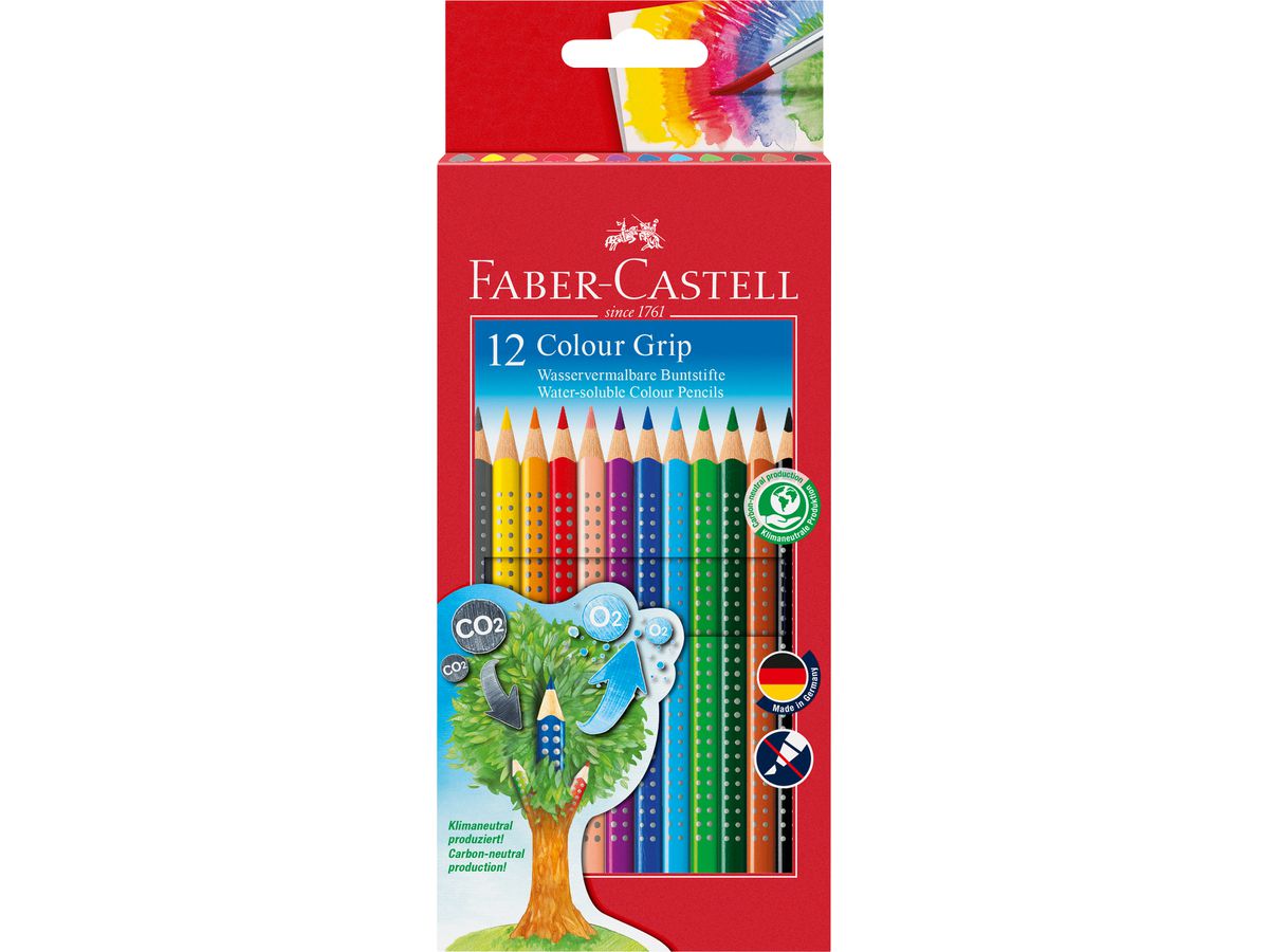 FABER-CASTELL Matite colorate Grip 112412 12 colori (4005401124122)