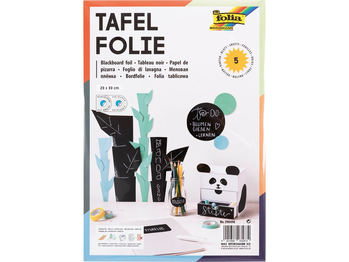 FOLIA Film pour tableau 135my 5 fe. 390490 noir, auticollant 5 pcs. (4001868035872)