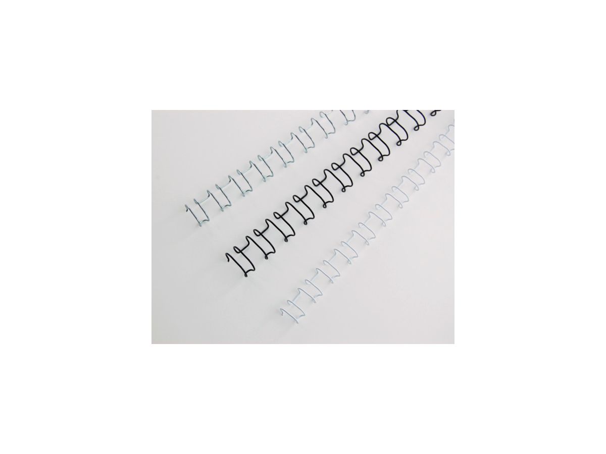 GBC Drahtbinderücken 8mm A4 IB165122 schwarz, 21 Ringe 100 Stück (0013465165122)